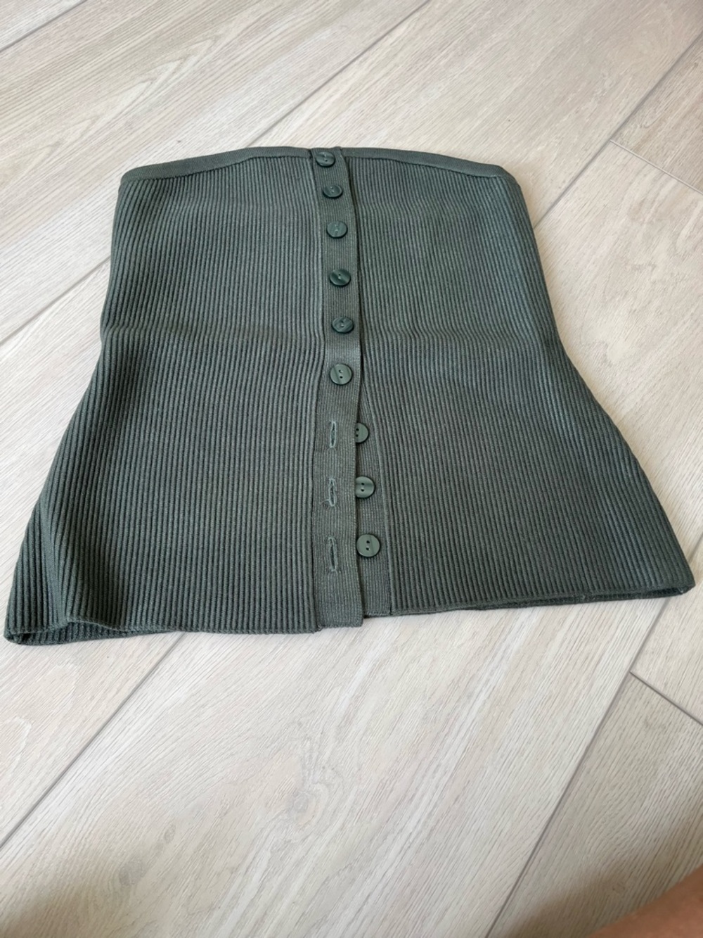 NWT Abercrombie and Fitch Ottoman Tube Top Rib-Front Olive Green Women's Shirt